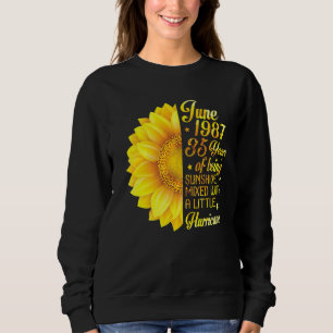 Camiseta Junho De 1987 Girassol Há 35 Anos Misturado