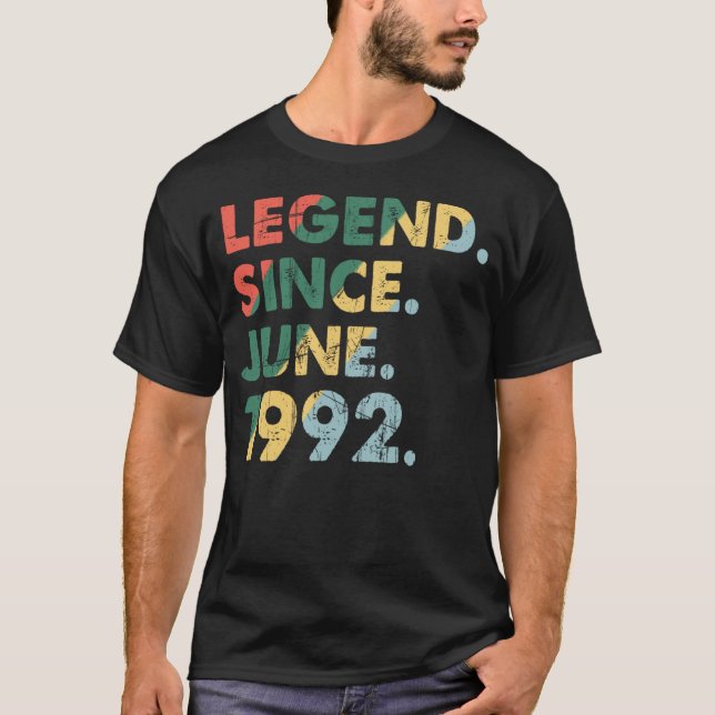 Camiseta Junho De 1992 Ano Legendário 1992 Legenda Retroati (Frente)