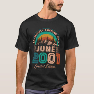 Camiseta Junho De 2001 Aniversário Espetacular Desde Junho 