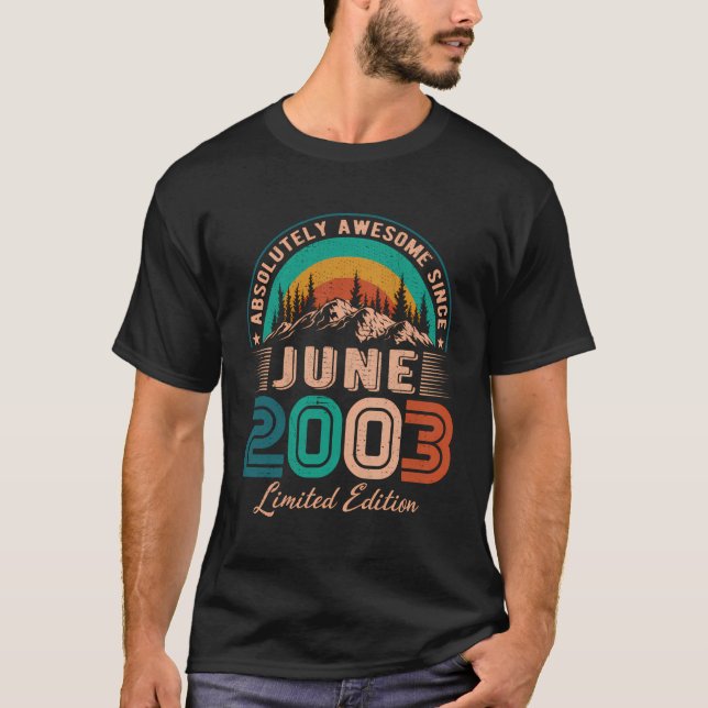 Camiseta Junho De 2003 Aniversário Desde Junho De 2003 (Frente)