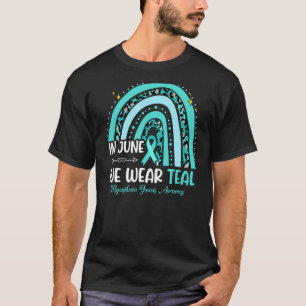 Camiseta Junho Visto Fita Teal Miastenia Gravis Consciência