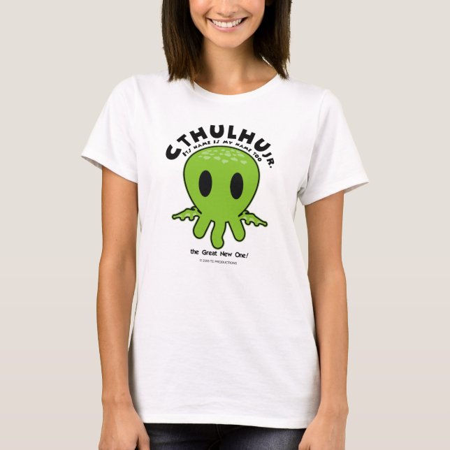 Camiseta Júnior de Cthulhu - é nome é meu nome demasiado! (Frente)