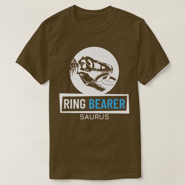 Camiseta Junior Ring Bearer Saurus Wedding Party Kids Ring  (Frente do Design)