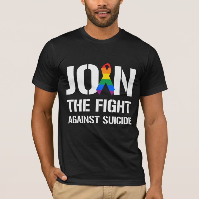 Camiseta Junte-se à luta contra o suicídio LGBT (Frente)