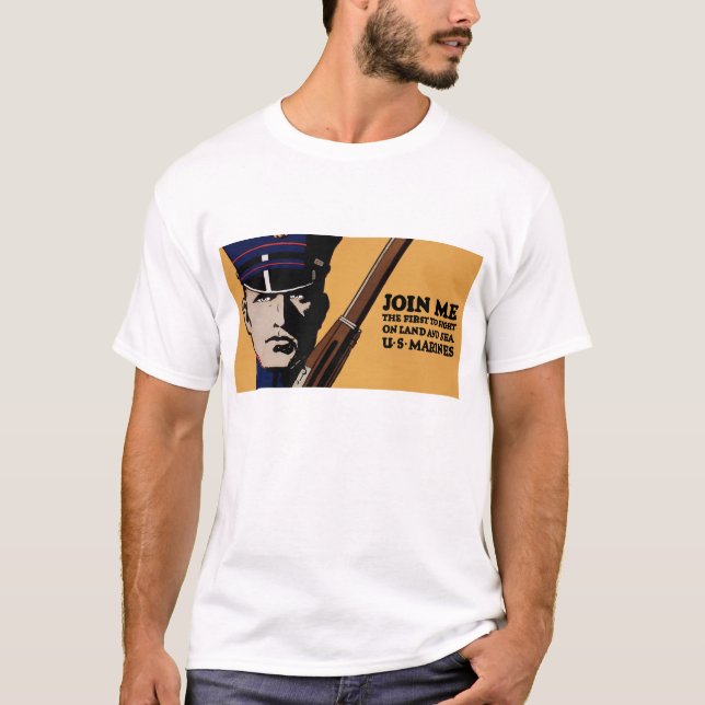 Camiseta Junte-se a mim ~ Fuzileiros Navais dos EUA (Frente)