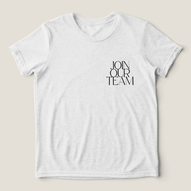 Camiseta Junte-se à nossa equipe (Design frontal)