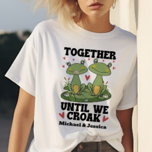 Camiseta Juntos Até Coaxarmos Par de Sapos Engraçados Perso