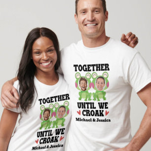 Camiseta Juntos Até Cortar Nomes & Rostos Personalizados Do