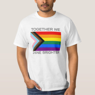 Camiseta Juntos brilhamos mais Bandeira lgbtqia+
