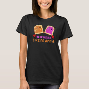 Camiseta Juntos Como Pb & J Peanut Butter Jelly Comida Gra