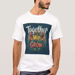 Camiseta Juntos Crescemos - Trabalho de arte de Natureza Vi