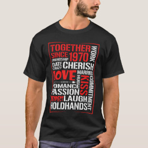 Camiseta Juntos Desde 1970. Casal de correspondência de es