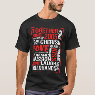 Camiseta Juntos Desde 2005. Casal de correspondência de es