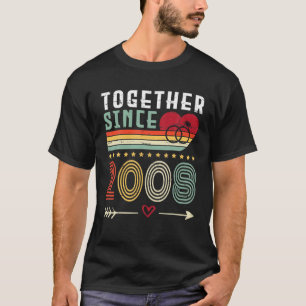 Camiseta Juntos Desde 2008 Esposa Marido De 13 Anos De Casa