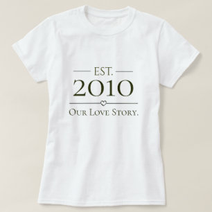 Camiseta Juntos Desde Ano Personalizado Nossa História de A