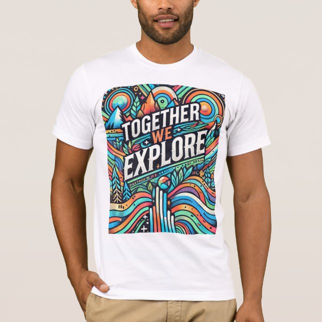 Camiseta Juntos, Exploramos: Aventura Espera" (Frente)