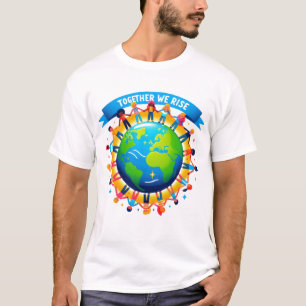 Camiseta Juntos Levantamos Diversidade Unida Camisa-T