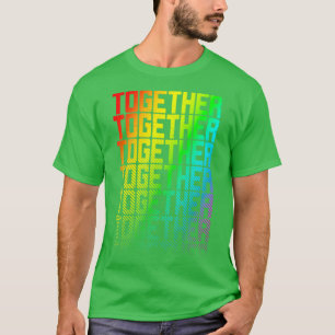 Camiseta Juntos LGBTQ Orgulho gay Rainbow Graphic Fade