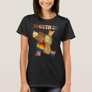 Camiseta Juntos Mãos Rainbow Lgbt Igualdade Social Justiça