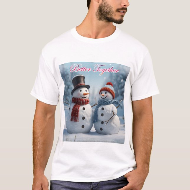 Camiseta Juntos na neve: Natal para Casais (Frente)