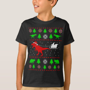 Camiseta Jura de Natal Feia de Dinossauro para adultos