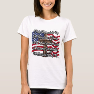 Camiseta Juramento de Lealdade com Bandeira dos EUA e Cruz