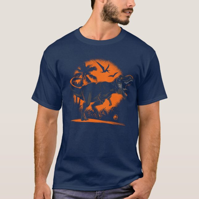 Camiseta Jurássico do Mundo Indominus Re Roars família (Frente)