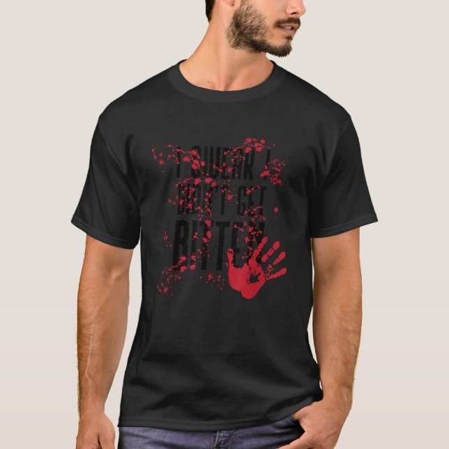 Camiseta Juro que não fui mordida com horror zomb (Frente)