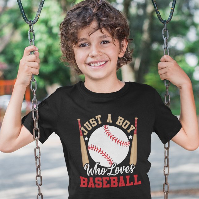 Camiseta Just a boy who loves baseball kid baseball fan (Criador carregado)