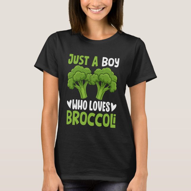 Camiseta Just A Boy Who Loves Broccoli Funny Vegan Broccoli (Frente)