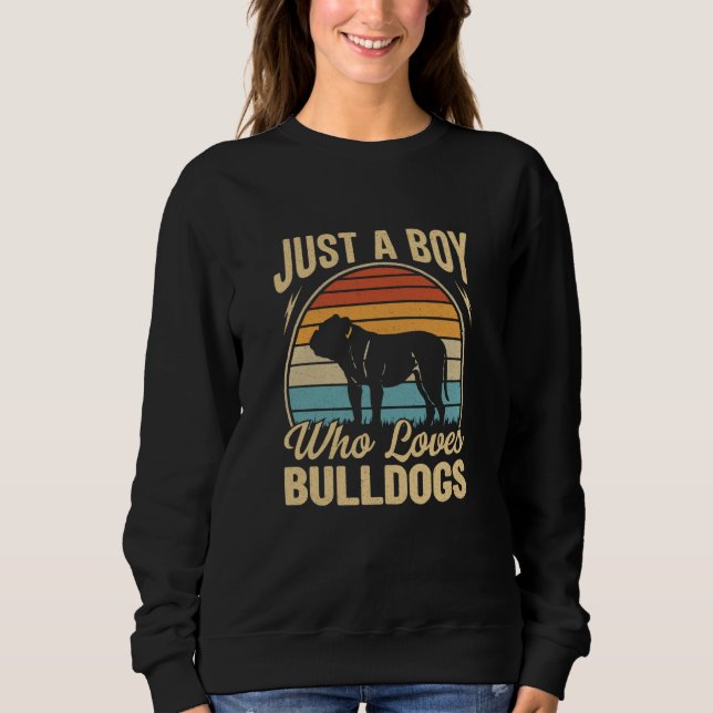 Camiseta Just A Boy Who Loves Bulldogs Dogs (Frente)