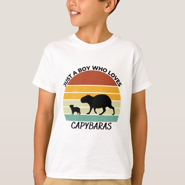 Camiseta Just a boy who loves capybaras (Frente)