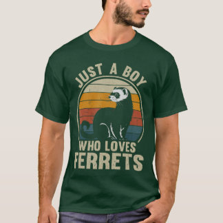 Camiseta Just A Boy Who Loves Ferrets Recto Ferret Lover bo