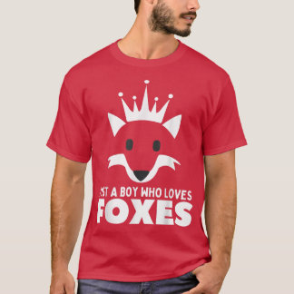 Camiseta Just A Boy Who Loves Foxes King Birthday Crown Boy