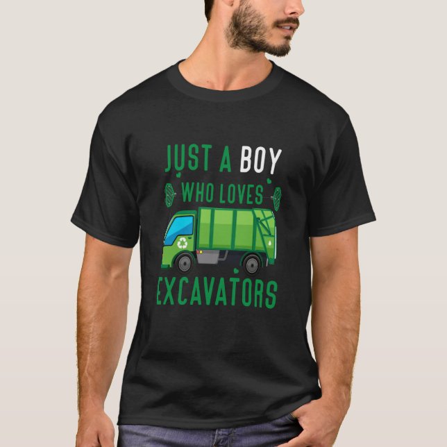 Camiseta Just A Boy Who Loves Garbage Trucks idea  3 (Frente)