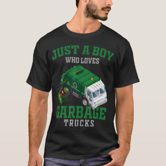 Camiseta Just A Boy Who Loves Garbage Trucks Recycling Birt
