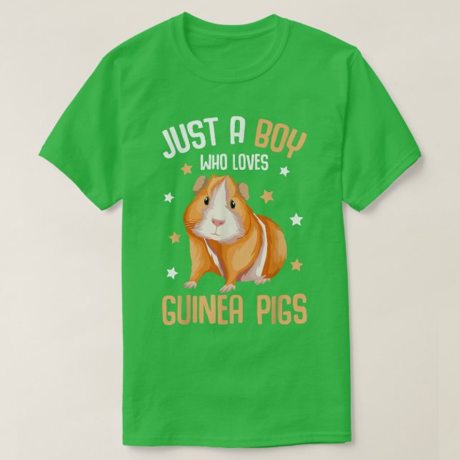 Camiseta Just a Boy who loves Guinea Pigs Kids Boys Guinea  (Frente do Design)