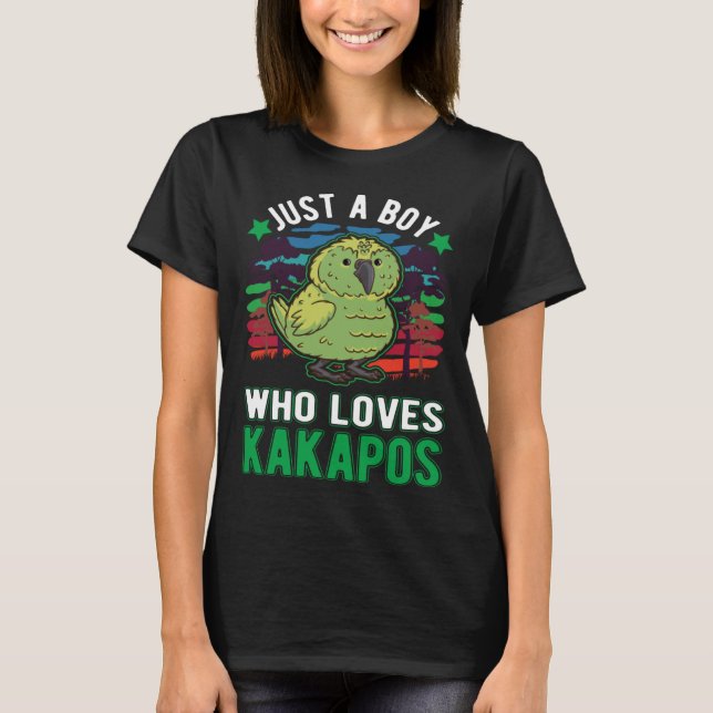 Camiseta Just a boy who loves Kakapos New Zealand Parrot Ka (Frente)