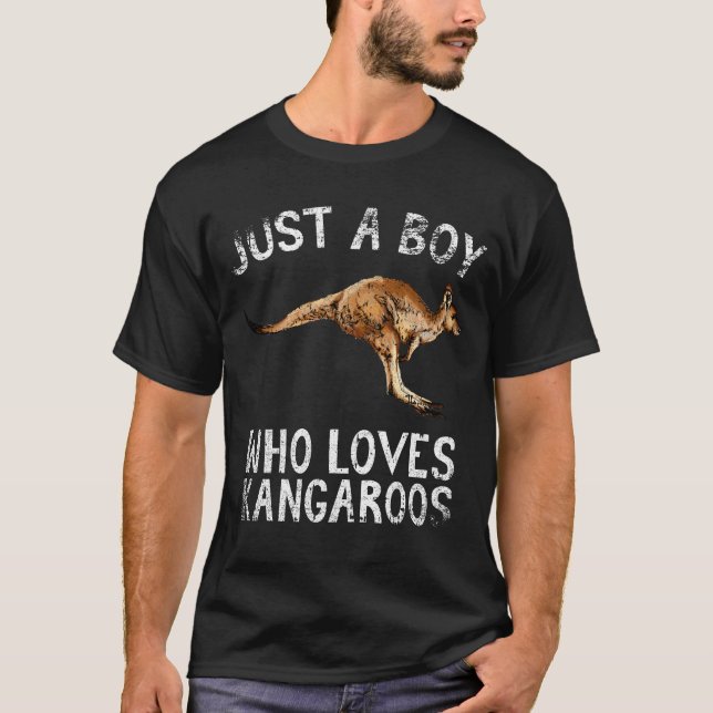 Camiseta Just A Boy Who Loves Kangaroos  (Frente)