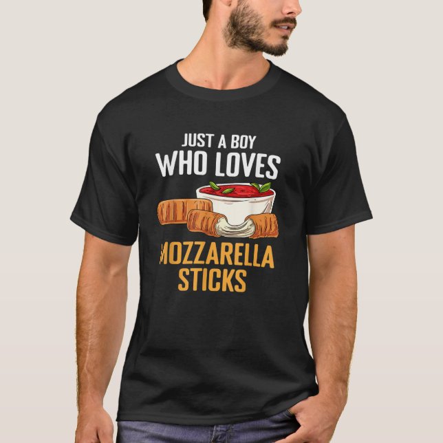 Camiseta Just A Boy Who Loves Mozzarella Sticks (Frente)