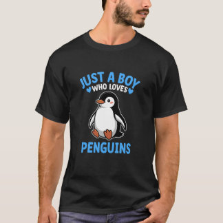 Camiseta Just A Boy Who Loves Penguins Cute Animal