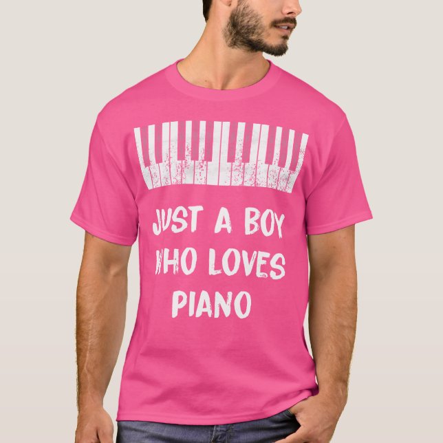 Camiseta Just A Boy Who Loves Piano (Frente)