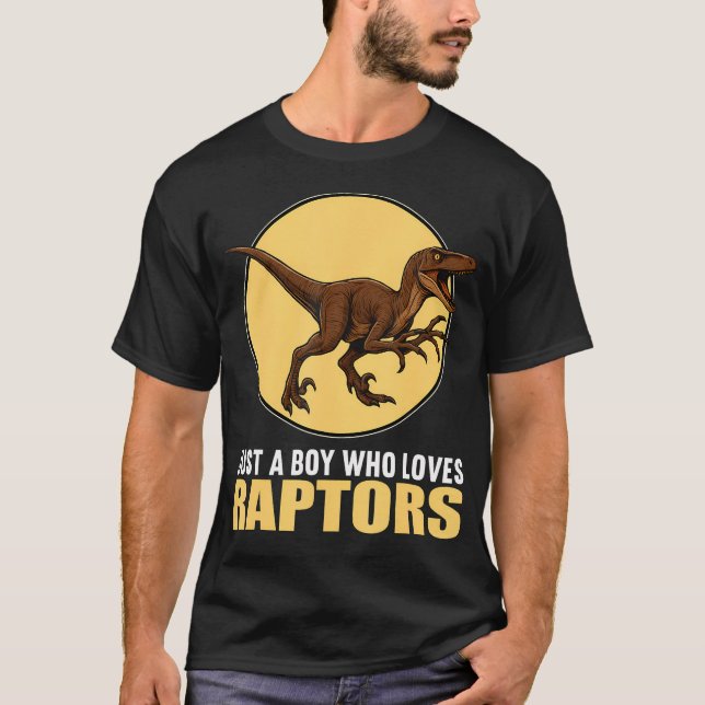 Camiseta Just A Boy Who Loves Raptors Raptor (Frente)