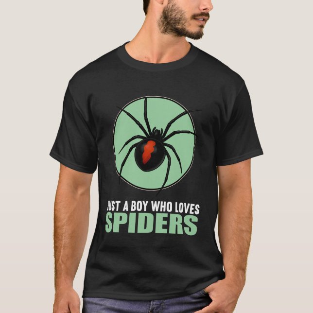 Camiseta Just a Boy who Loves Spiders Spider (Frente)