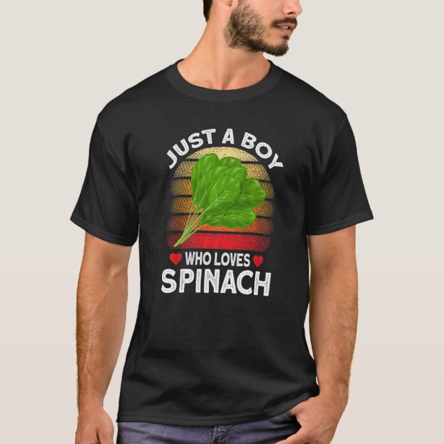 Camiseta Just A Boy Who Loves Spinach Premium (Frente)