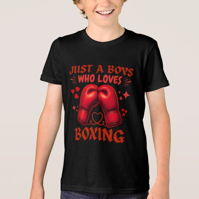 Camiseta just a boys who loves boxing (Frente)