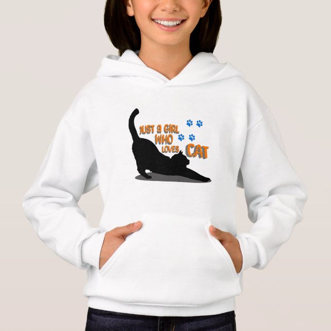 Camiseta just a girl how love cat (Frente)