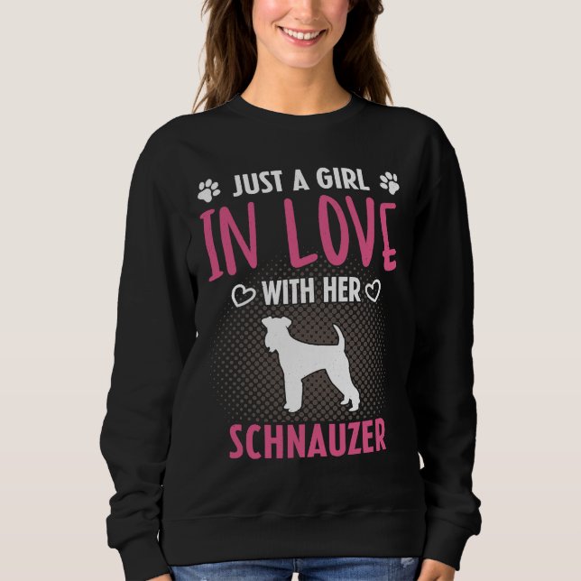 Camiseta Just A Girl In Love With Her Schnauzer  Schnauzer  (Frente)