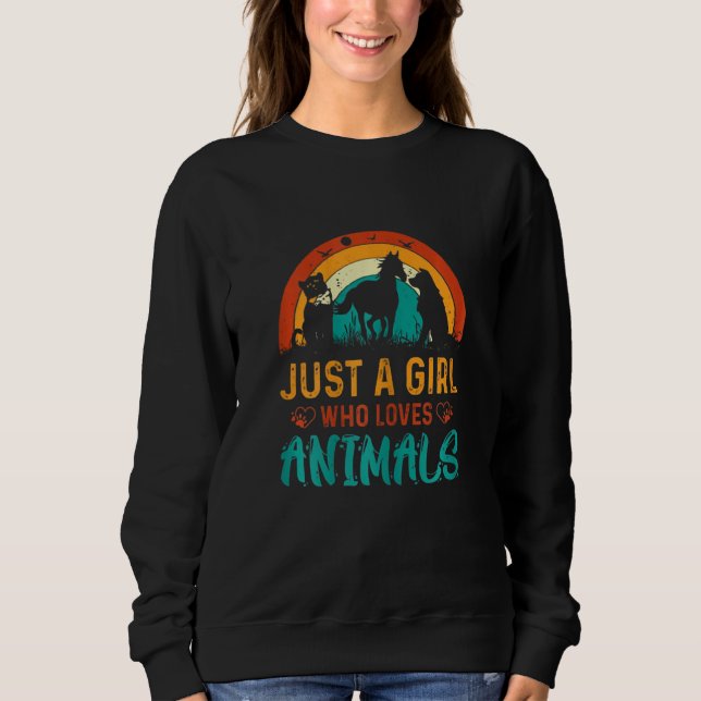 Camiseta Just A Girl Who Loves Animals Girls Tee (Frente)