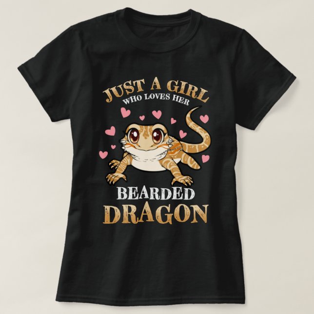 Camiseta Just A Girl Who Loves Bearded Dragon Reptile Lizar (Frente do Design)